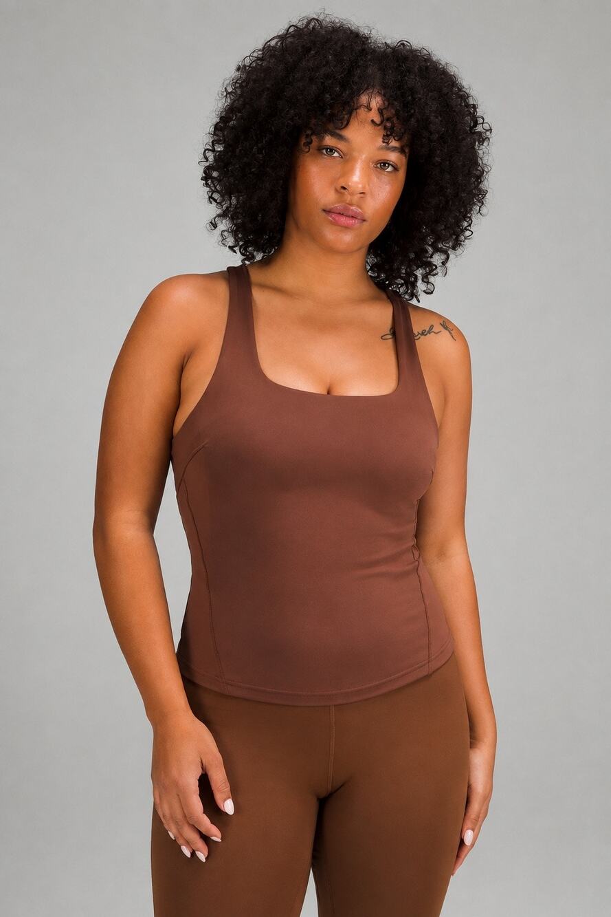 NEW Lululemon InStill Tank Top Roasted Brown Built In Bra Size 14